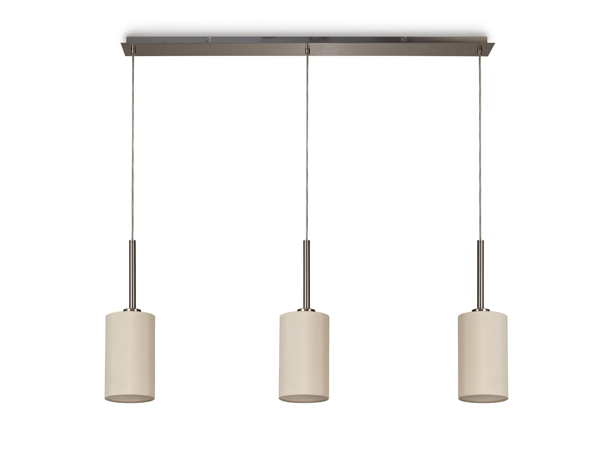 Baymont 12cm Shade 3 Light Pendant Satin Nickel; Ivory Pearl DK0776  Deco Baymont SN IV